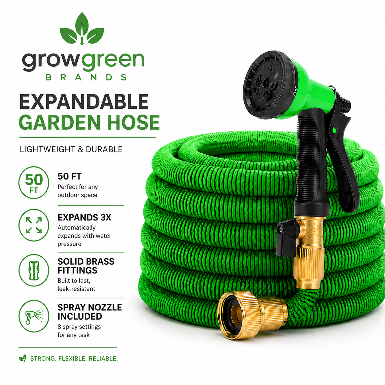 GrowGreen Expandable Garden Hose 50ft - Gallery 5