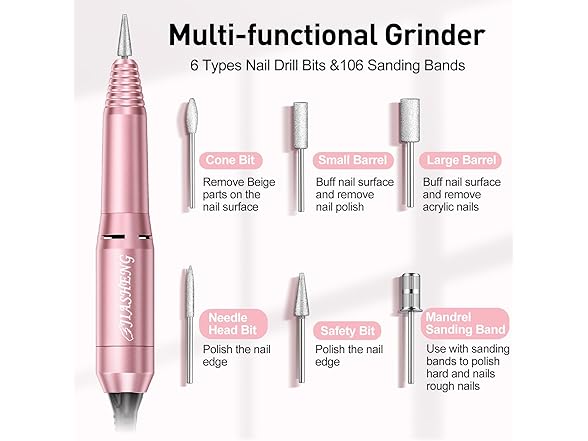 JIASHENG Nail Drill, 20000rpm