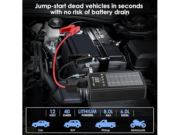 JIYHF 3000A Jump Starter with Air Compressor