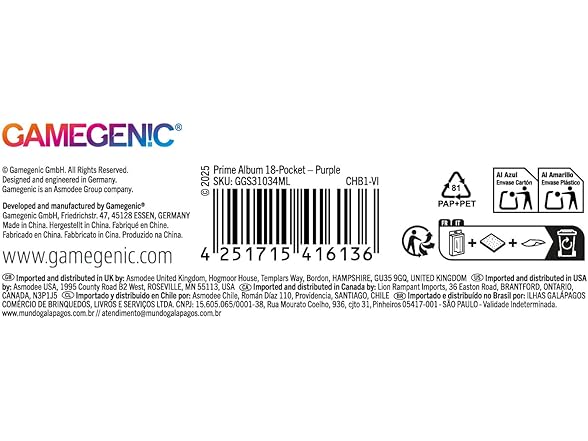 Gamegenic Prime Album 18-Pocket, Purple