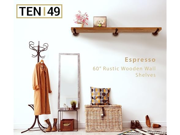 TEN49 Wood Shelves 60in Espresso 1-Pack