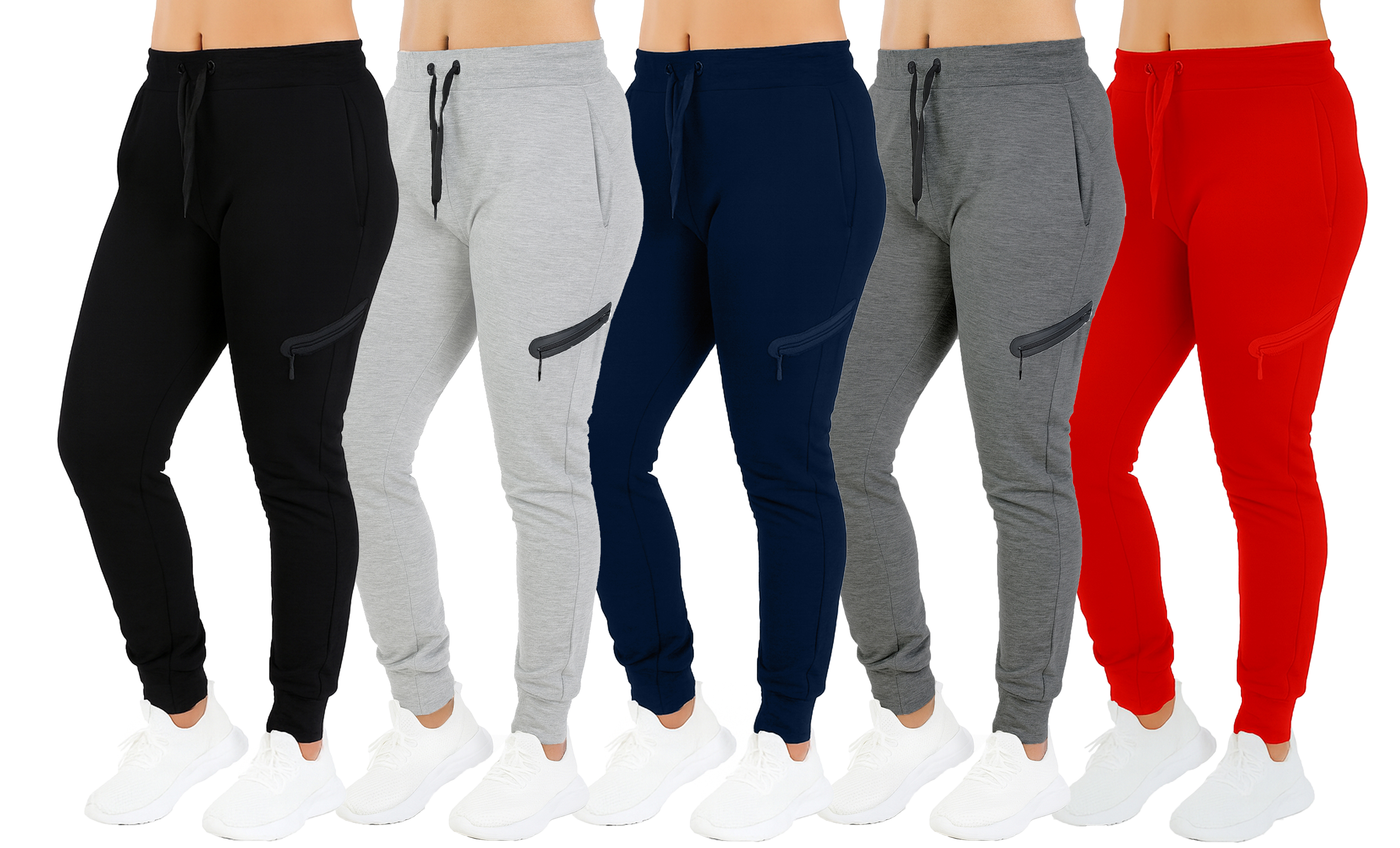 3Pk Womens Tech Fleece Jogger Pants - Gallery 9