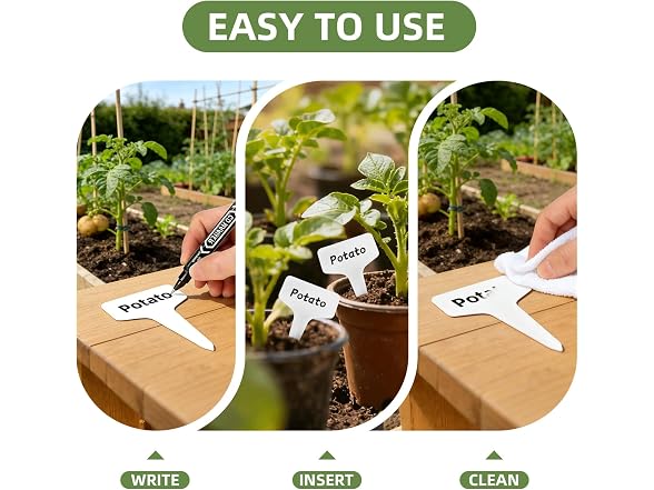 KMOSENIA GAR-93 (2 Pack) Plant Labels, 100 Pack T-Type