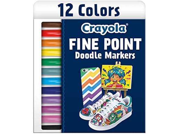 Crayola Fine Point Markers (12ct) No Bleed