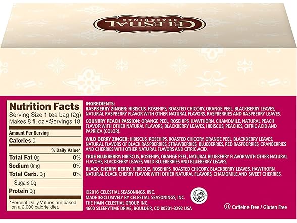Celestial Seasonings Fruit Tea Sampler, 18 ct