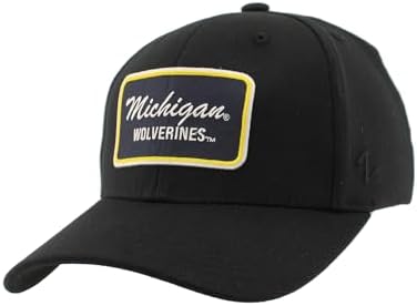 ZHATS Men's Standard NCAA Officially Licensed Fitted Hat ZH Patch Brick Black, Large