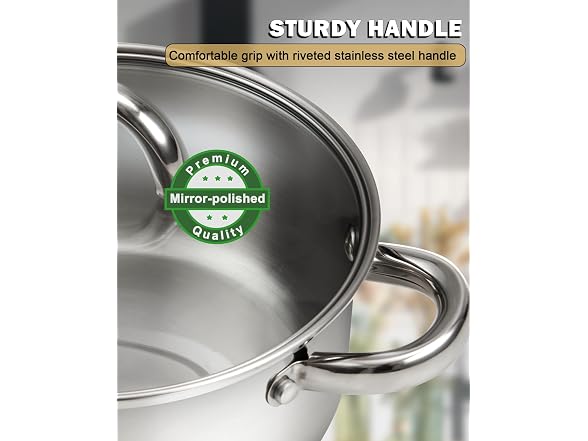 Cook N Home Basics 8 Quart Stainless Steel Stock Pot with Lid