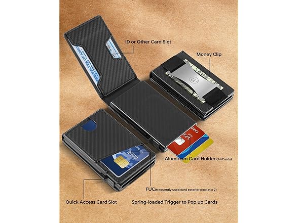 WELLNEC Mens Pop Up Wallet