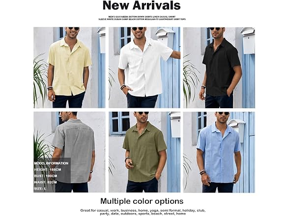 Ryannology Men (L) Guayabera Shirts Linen Shirt