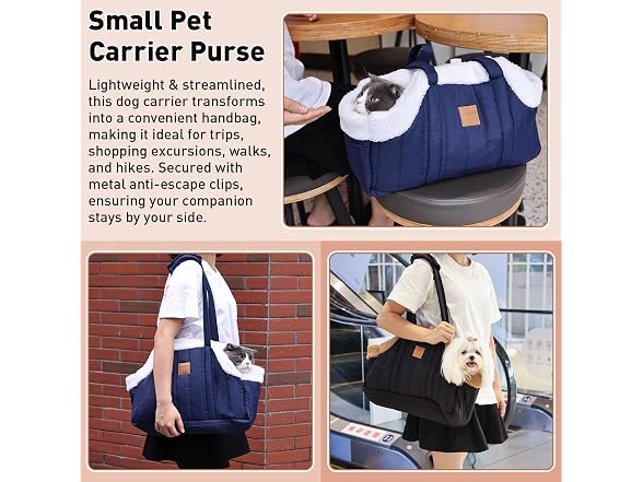 ETIAL Small Dog Carrier Purse, Winter Fleece 
