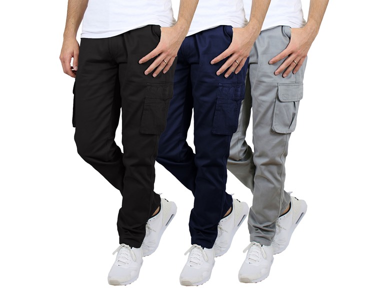 Mens Flex Stretch Cotton Cargo Pants