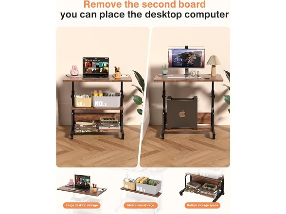 QZMDSM 32in Rolling Desk on Wheels