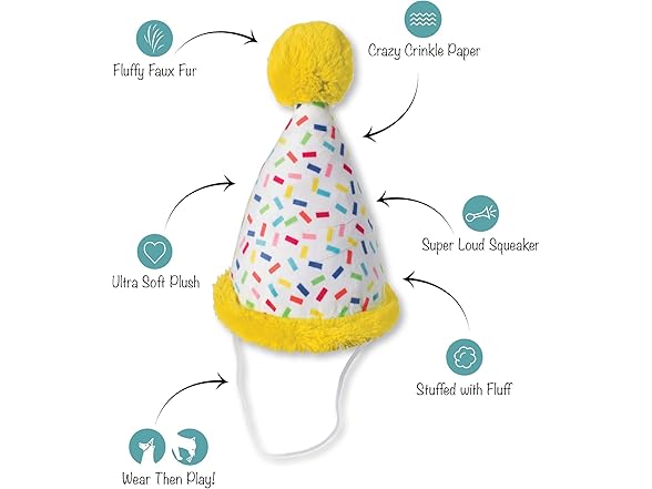 Fringe Studio Plush Dog Toy, Time to Celebrate