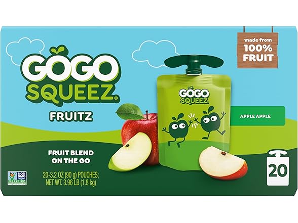 20PK GoGo squeeZ No Sugar Added Applesauce
