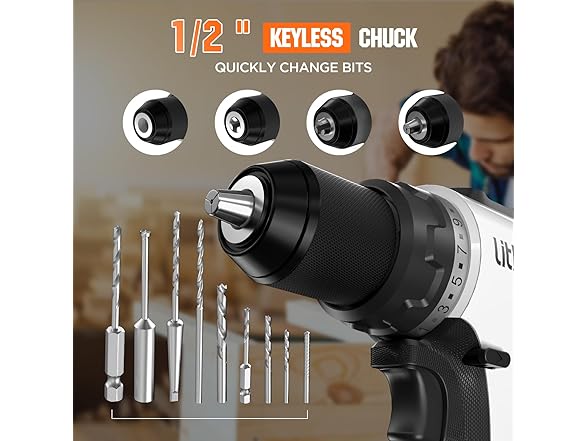Litheli 20V MAX Brushless Drill Driver Set
