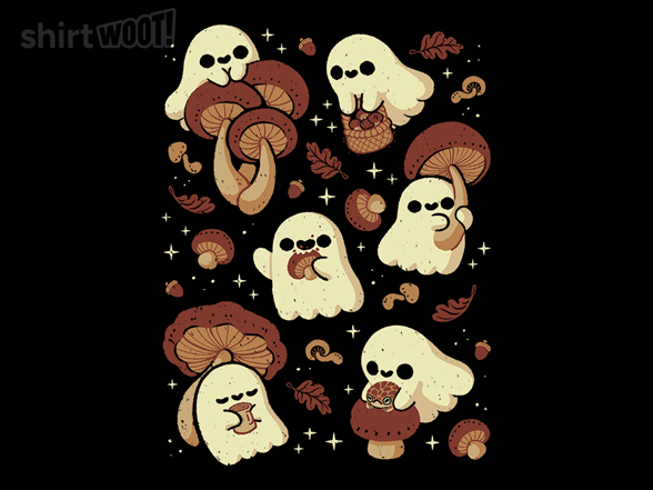 Cute Ghosts with Autumn Mushrooms