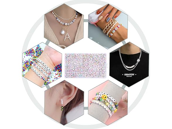 PlusWin 1400pcs Acrylic Color Numbers White Round Number Beads